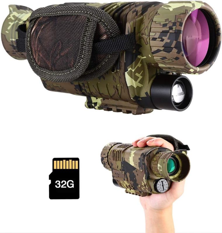 Photo 1 of BOBLOV 32GB Night Vision Monocular, Infrared Night Vision Camcorder, Digital 5x8 Optics Scope Night Vision,200Yards Full Dark, Infrared Monoculars with 32GB Card and Battery for Hunting Observe