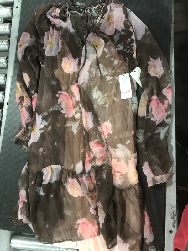 Photo 2 of [Size L] GUESS Veronica Chiffon Dress, Size Large in Pink Multi at Nordstrom
