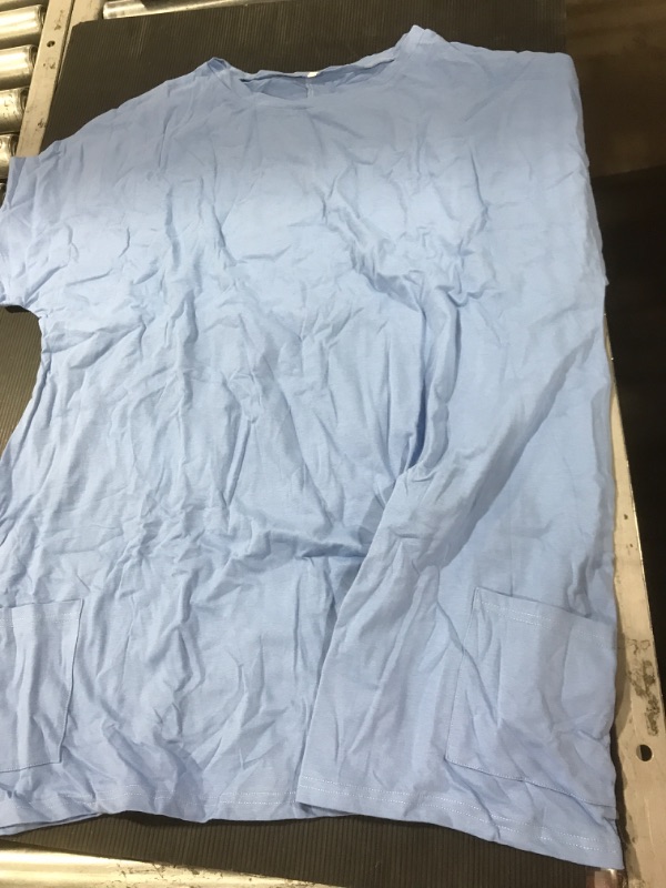 Photo 1 of [Size 3XL] Ladies Short Sleeve Tunic- Dusty Blue