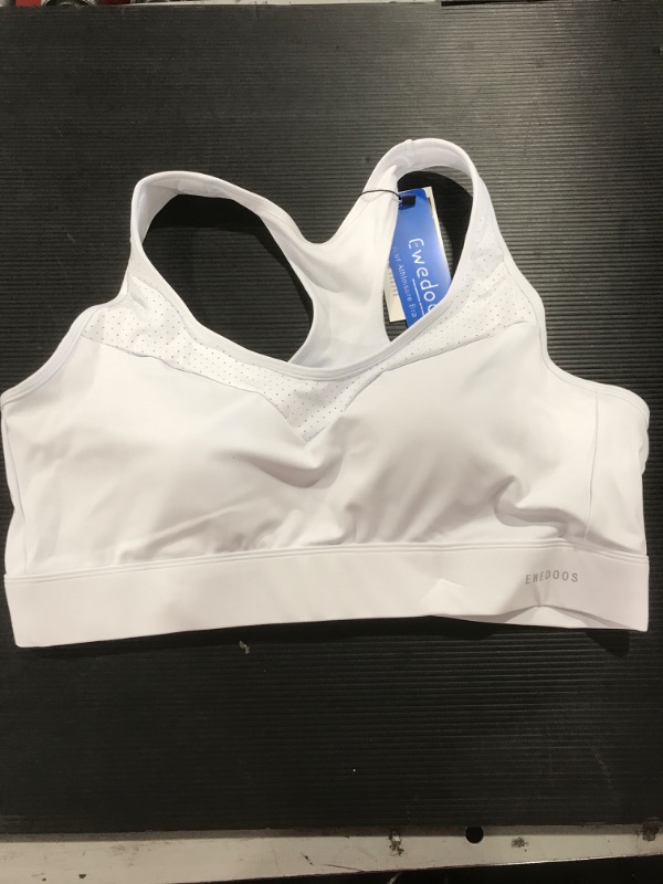 Photo 1 of [Size 3XL] Ewedoos Women's Sports Bra- White