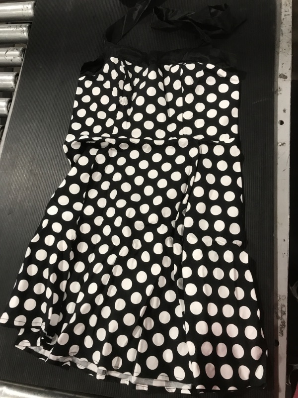 Photo 2 of [Size M] Black White Polka Dot Halter Dress