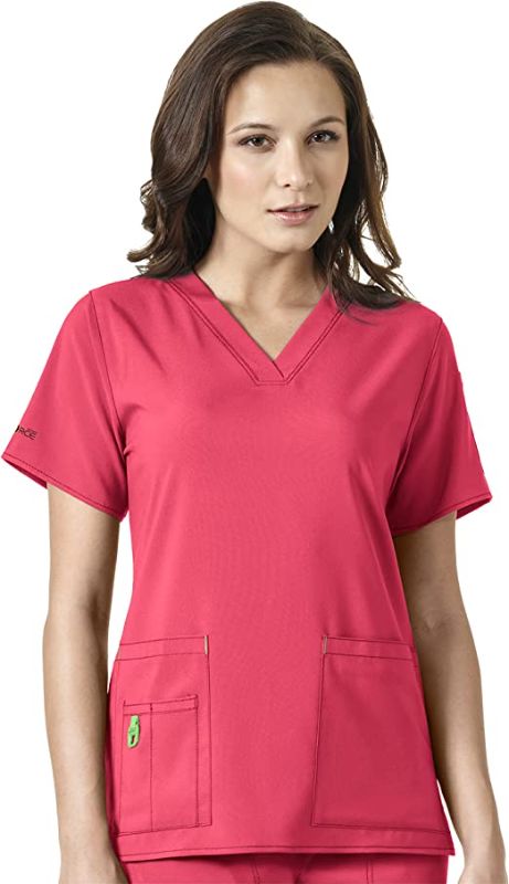 Photo 1 of [Size S] Carhartt Cross Flex V-Neck Media Scrub Top | Azalea