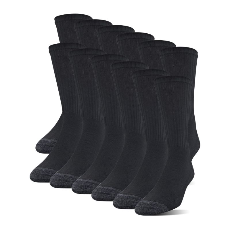 Photo 1 of [12 Pack] Gildan Long Socks- Black- Size 6-12