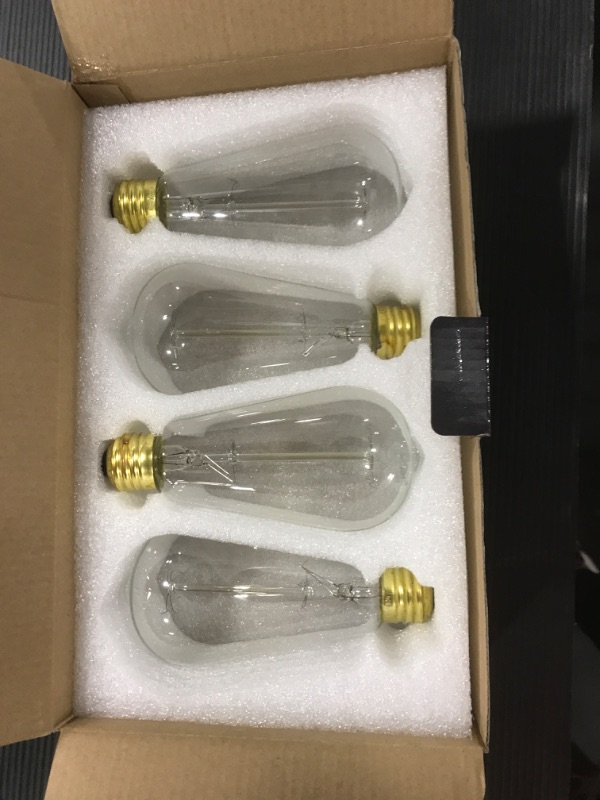 Photo 2 of [4 Pack]Vintage Incandescent Edison Light Bulbs: 60 Watt