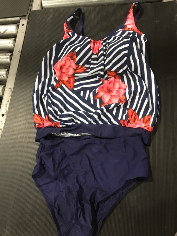 Photo 1 of [Size M] Women' 2 piece Swimsuit- Blue Floral