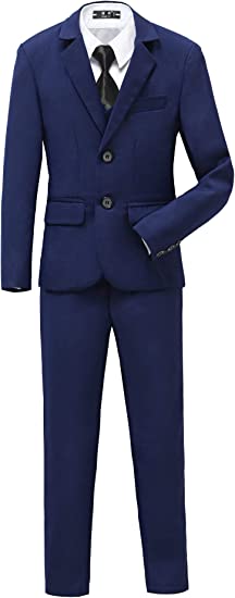 Photo 1 of [Size 6] YuanLu Boys Tuxedo for Kids Toddler Boy Formal Suits Set No Tail- Blue
