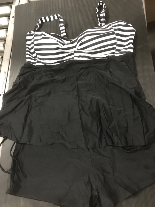 Photo 2 of [Size 22W] Aqua Eve Women Plus Size Tankini Swimsuit Two Piece Flowy Swimdress Bathing Suits with Shorts
