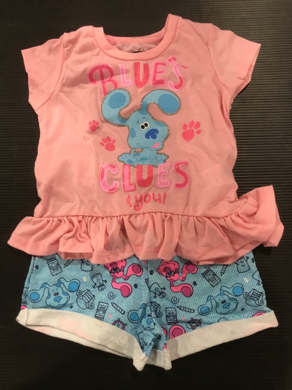 Photo 2 of [Size 24mo] Nickelodeon Blue's Clues Girls T-Shirt & French Terry Shorts Set
