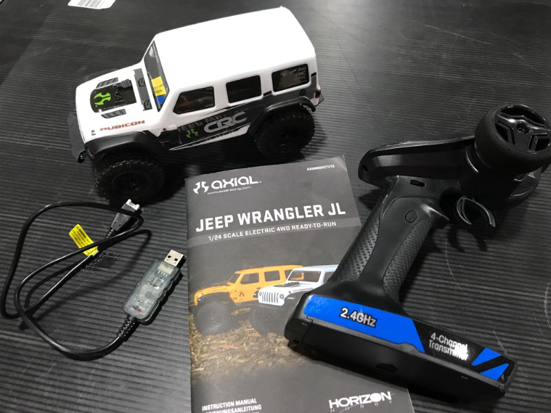 Photo 2 of Axial RC Truck 1/24 SCX24 2019 Jeep Wrangler JLU CRC 4WD Rock Crawler Brushed RTR, White, AXI00002V2T1