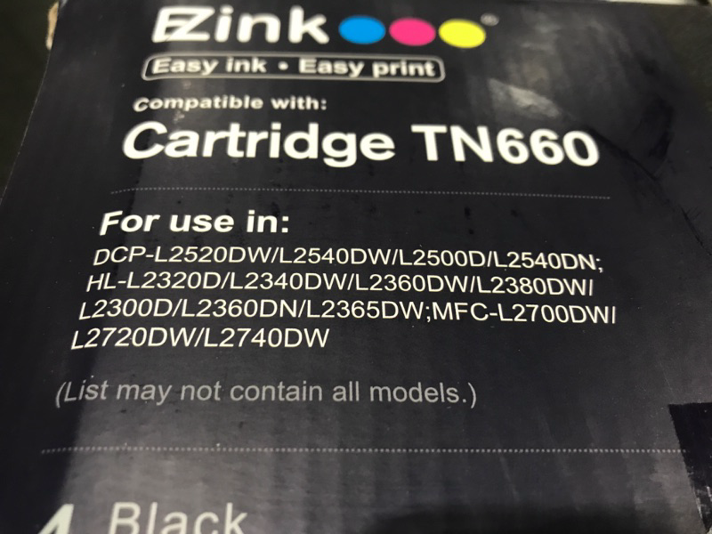 Photo 3 of E-Z Ink (TM) Compatible Toner Cartridge Replacement for Brother TN760 TN-760 TN730 to Use with HL-L2350DW HL-L2395DW HL-L2390DW HL-L2370DW MFC-L2750DW MFC-L2710DW DCP-L2550DW (Black,4 Pack)