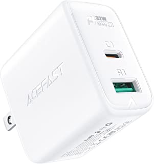 Photo 1 of 32W USB Fast Charger, ACEFAST 2-Port (USB A+USB C) QC3.0 Folding Plug Power Adapter for iPhone 13 Pro Max/13 Pro/13