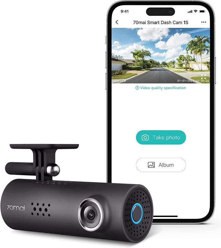 Photo 1 of 70mai Smart Dash Cam 1S, 1080P Full HD, Smart Dash Camera for Cars, Sony IMX307, Built-in G-Sensor, WDR, Powerful Night Vision---FACTORY SEALED