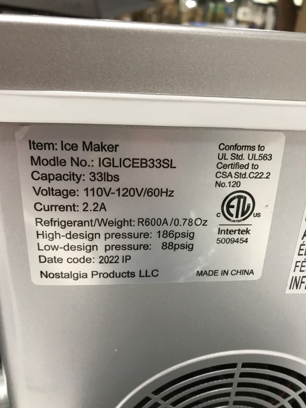 Photo 5 of 33 lb. Portable Ice Maker in Silver