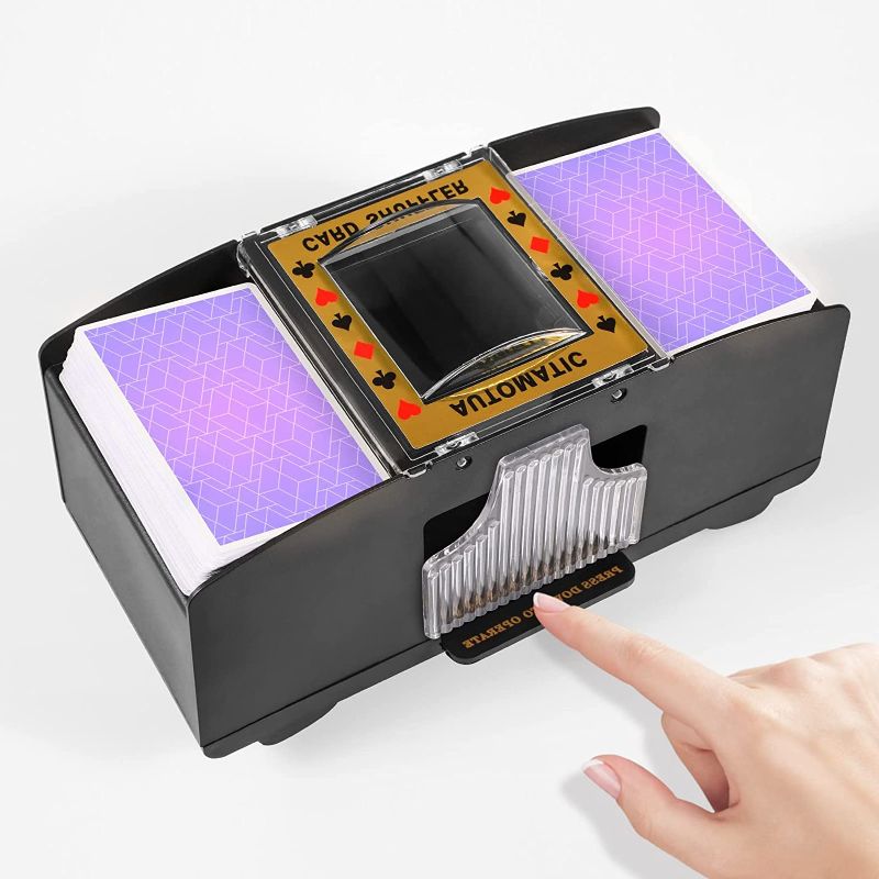 Photo 1 of FEIERYA Automatic Card Shuffler 2-6 Decks,Battery Operated Poker Shuffler,Playing Card Shuffler Electric for Home Card Game
