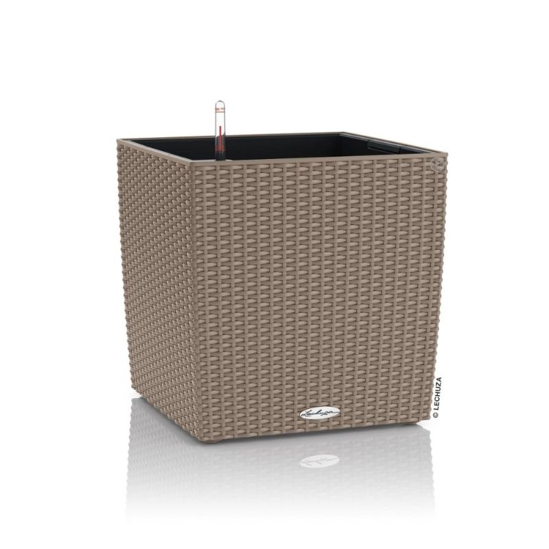 Photo 1 of 20" LIGHT GRAY All in One Cube Wicker Planter
