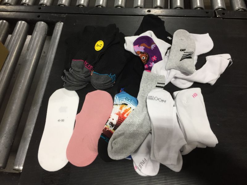 Photo 1 of BAG LOT OF SOCKS VARIOUS SIZES AND STYLES