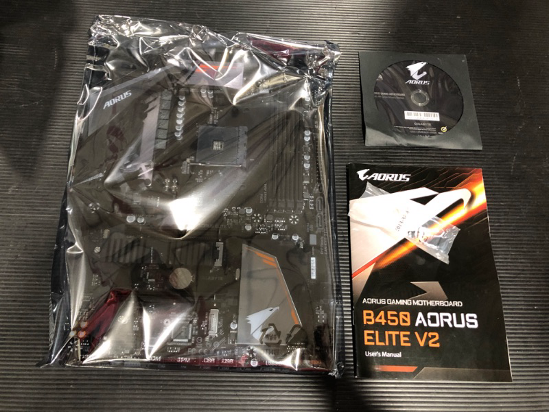 Photo 2 of Gigabyte B450 AORUS Elite V2 (AMD Ryzen AM4/ATX/M.2 Thermal Guard/Hmdi/DVI/USB 3.1/DDR4/Motherboard)
