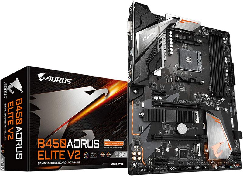 Photo 1 of Gigabyte B450 AORUS Elite V2 (AMD Ryzen AM4/ATX/M.2 Thermal Guard/Hmdi/DVI/USB 3.1/DDR4/Motherboard)
