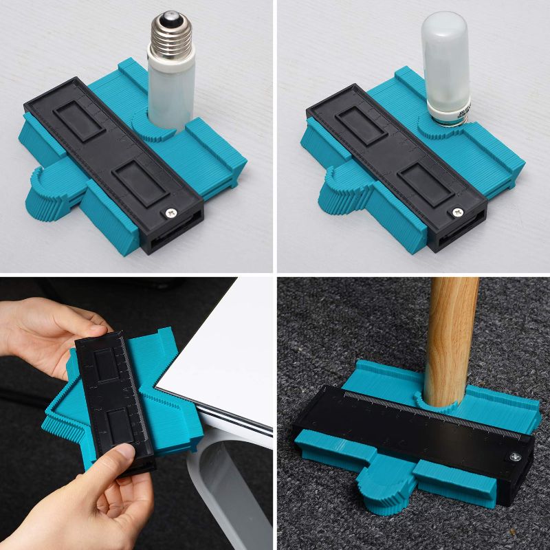 Photo 2 of 2 Pieces Contour Gauge Duplicator Tool 5 10 Inch Profile Copy Irregular Shape Corners and Contoured Measurement
