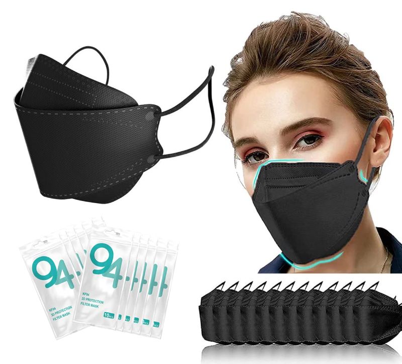 Photo 1 of (2 pack) Face Mask 50 PCS, 4 Layer Disposable Face Masks, Black Masks
