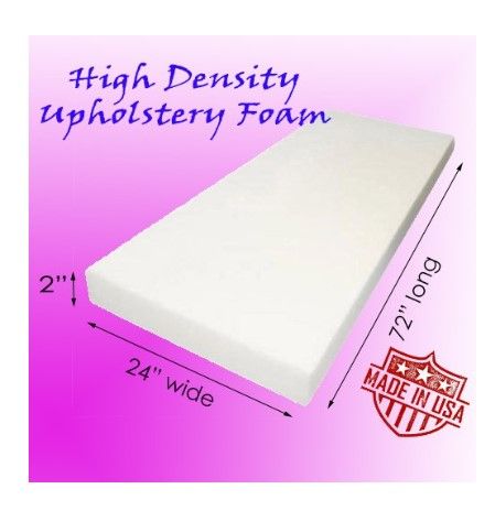 Photo 1 of AK-Trading Upholstery Foam Cushion - High Density 2" Height x 24" Width x 72" Length - Home or Commercial Use Seat Replacement Foam Cushion - Made in USA
