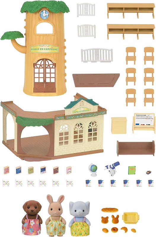 Photo 1 of Calico Critters Country Tree School Gift Set, Dollhouse Playset with Figures, Furniture and Accessories
