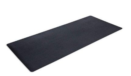 Photo 1 of MotionTex Fitness 36 x 84 Inch Pebbled Texture Protective Equipment Mat for Under Stationary Bike, Rowing Machine, or Treadmill, Black

