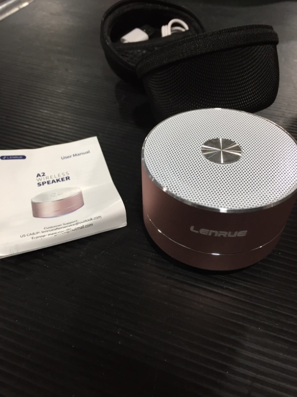 Photo 2 of A2 LENRUE Portable Wireless Bluetooth Speaker with Built-in-Mic,Handsfree Call,AUX Line,TF Card,HD Sound and Bass for iPhone Ipad Android Smartphone and More(Rose Gold)
