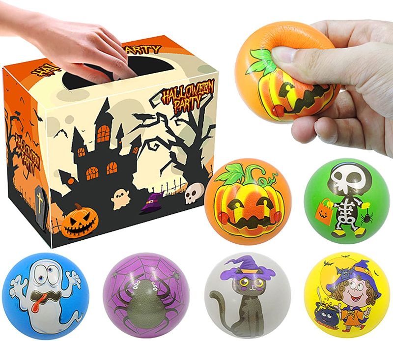 Photo 1 of 6 Pieces Halloween Stress Ball Creepy Eyeball Fidget Toys Mochi Squishy Toy Gifts for Halloween Costume Home & Office Autism ADHD and Anxiety
