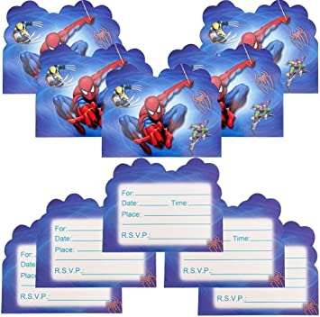 Photo 1 of 20 Pcs Superhero Birthday Party Invitation Cards,Superhero Birthday Party Invitation Cards for Kids Superhero Birthday Party Supplies set of 2 