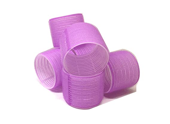 Photo 1 of 6 Pack Super Jumbo Self Grip Hair Rollers Pro Salon Hairdressing - Big Curlers Create Volume For Long Hair (Purple)
