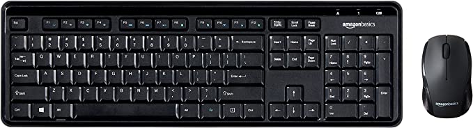Photo 1 of Amazon Basics Wireless Computer Keyboard and Mouse Combo - Quiet and Compact - US Layout (QWERTY)
