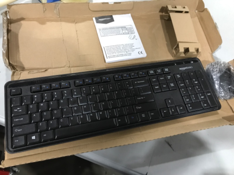 Photo 2 of Amazon Basics Wireless Computer Keyboard and Mouse Combo - Quiet and Compact - US Layout (QWERTY)
