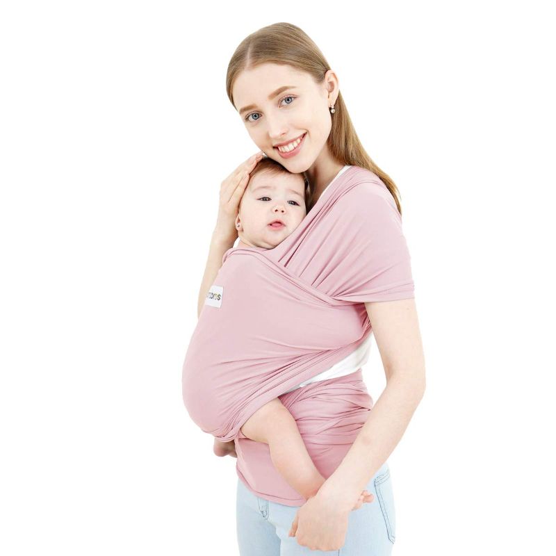 Photo 1 of Acrabros Baby Wrap Carrier,Hands Free Baby Carrier,Lightweight,Breathable,Softness,Perfect for Newborn Infants and Babies Shower Gift,Pink
