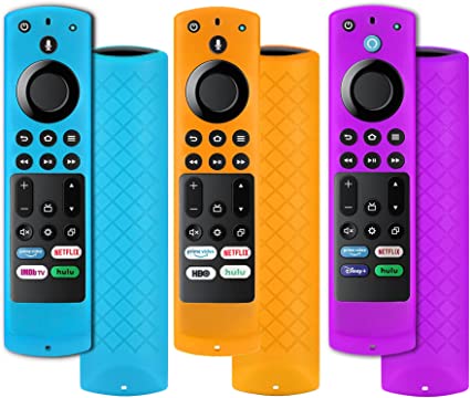 Photo 1 of 3 Pack Cover for FireTV 4-Series/FireTV Omni Series/Toshiba FireTV/Insignia FireTV Edition Remote Control for Alexa Voice Remote Shockproof Silicone Remote Case Cover Skin Sleeve - Blue Orange Purple
