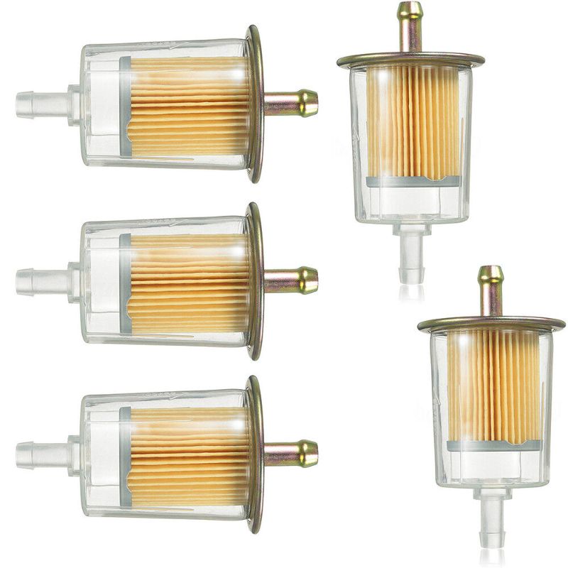 Photo 1 of 3/8" Clear Plastic Fuel Filters Universal Motorcycle Inline Gas Fuel Line SET OF 5