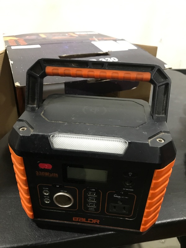 Photo 2 of BALDR 330W Portable Power Station Lithium-ion Battery Solar Generator With 110 AC Outlet New
