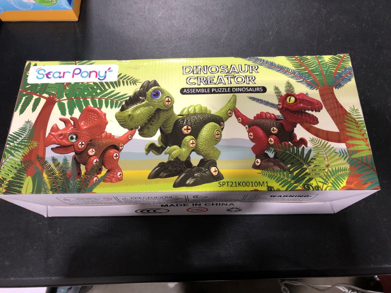 Photo 4 of 3 Pcs Take Apart Dinosaur Toys for 3 4 5 6 7 Year Old Boys Birthday Gifts with Dinosaur Eggs, Kids STEM Toys Dinosaur Toys for Kids 3-5 5-7 with Electric Drill