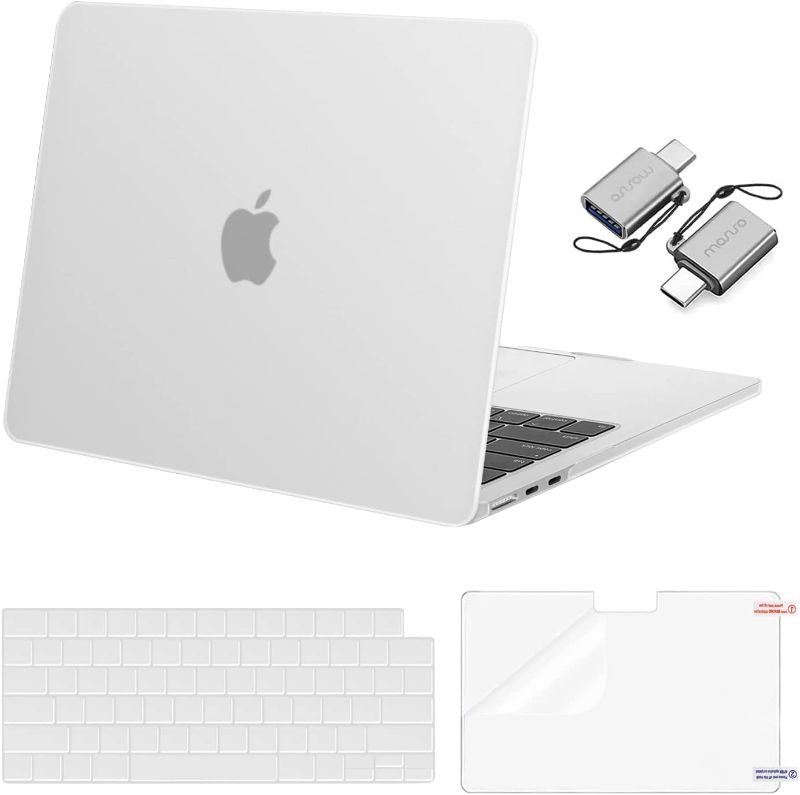 Photo 1 of Limited-time deal: MOSISO Compatible with MacBook Air 13.6 inch Case 2022 Release A2681 M2 Chip with Liquid Retina Display Touch ID, Plastic Hard Case&Keyboard Skin&Screen Protector&Type C Adapter 2 Pack, Frost 