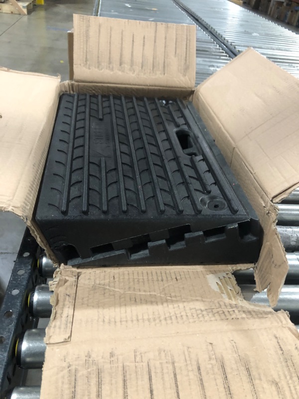 Photo 3 of 4" Inch Driveway Curb Ramp, Heavy Duty Rubber Ramps Perfect for Sidewalk, Low Cars, Curb Ramps for Motorhome, Truck, Shed Ramps, Pets & Wheelchair Threshold Ramp (4" Pack of 2)
