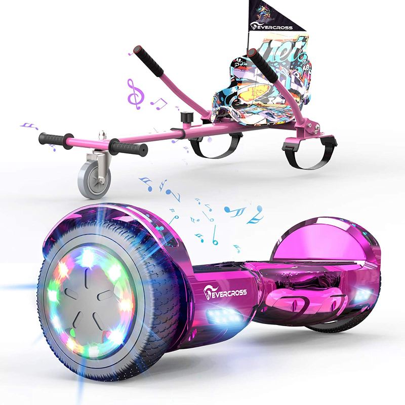 Photo 1 of EVERCROSS Hoverboard, Hoverboard for Adults, Hoverboard with Seat Attachment, 6.5" Hover Board Self Balancing Scooter with Bluetooth Speaker & LED Lights, Suit for Adults and Kids
