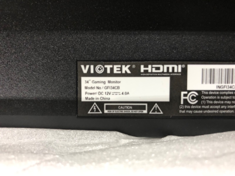 Photo 4 of Viotek GFI34CB 34-Inch IPS Ultrawide Full HD Monitor | 21:9 2560 x 1080p | 75Hz 7ms (OD) | FreeSync & G-Sync-Compatible | 2X HDMI 2.0, DP | Zero Dead Pixel Warranty