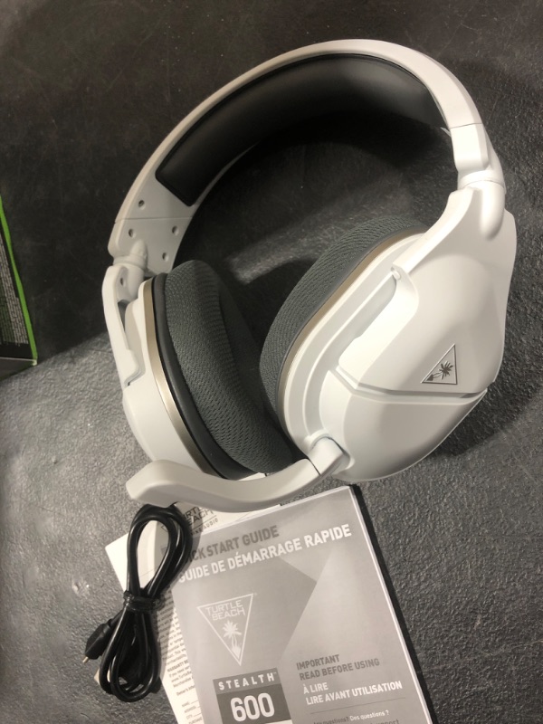 Photo 3 of Turtle Beach Stealth 600 Gen 2 Wireless Gaming Headset for Xbox Series X|S, Xbox One, & Windows 10 & PCs with 50mm Speakers, 15Hour Battery life, Flip-to-Mute Mic and Spatial Audio - White