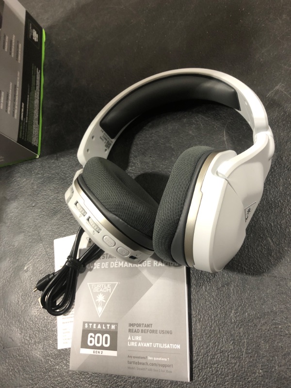 Photo 2 of Turtle Beach Stealth 600 Gen 2 Wireless Gaming Headset for Xbox Series X|S, Xbox One, & Windows 10 & PCs with 50mm Speakers, 15Hour Battery life, Flip-to-Mute Mic and Spatial Audio - White