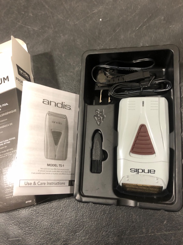 Photo 1 of Andis 17150(TS-1) Pro Foil Lithium Titanium Foil Shaver, Cord/Cordless, Gray Gray Pro Foil Shaver