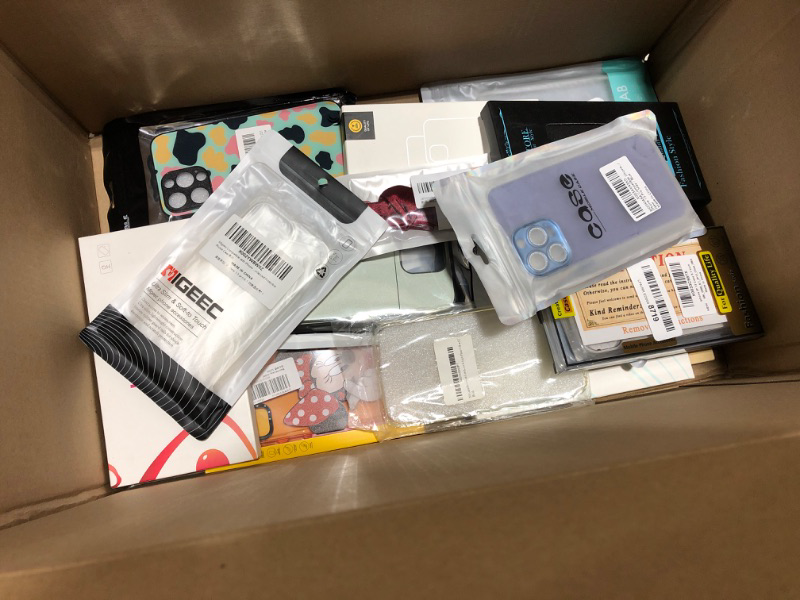 Photo 2 of LARGE box lot of phone cases, tablet cases, smart watch protectors, screen protectors, airpod cases, etc. Various styles for various different electronic devices. All new, sold as is. This lot is amazing!