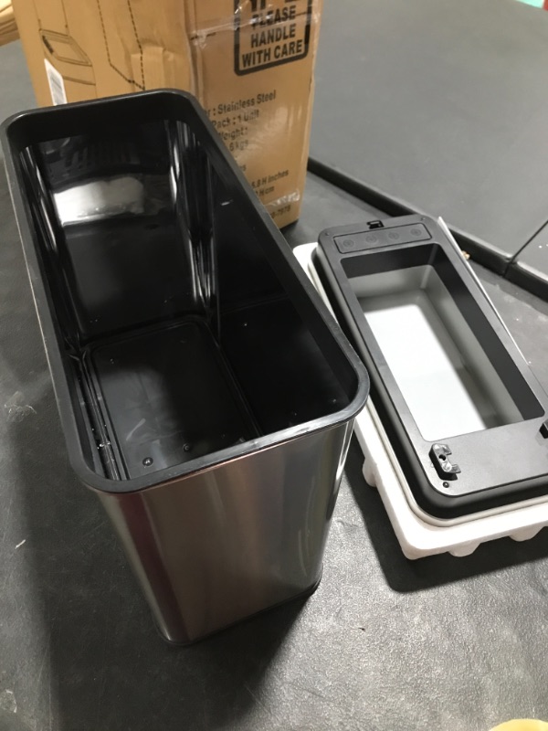 Photo 2 of 4 gallon slim touchless trash can with moveable sensor