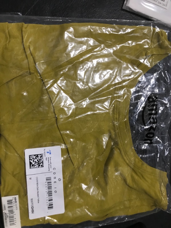 Photo 1 of Core 10 Women's Soft Cotton Knot Front Cropped Yoga Tank (Available in Plus Size) Medium Dark Mustard Yellow