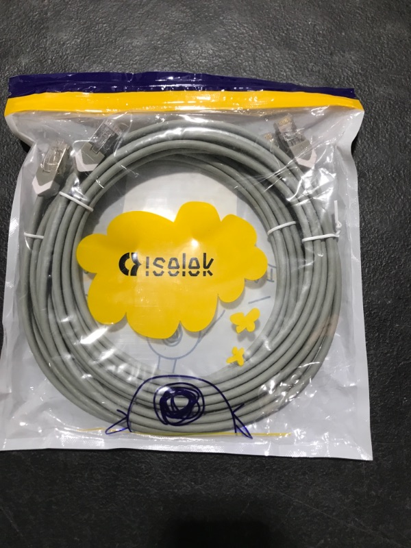 Photo 2 of ISelek Cat.7 STP Snagless RJ45 Network Ethernet Cable, Internet Ultra Slim Stranded Shielded LAN Wires, High Speed Networking Computer Patch Cord (14
