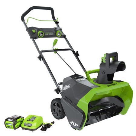 Photo 1 of "GreenWorks 26272 40-Volt G-MAX 20-Inch 4Ah Heavy Duty Cordless Snow Thrower Kit"
